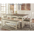 Bolanburg Dining Table With 4 Chairs And Bench Two-Tone