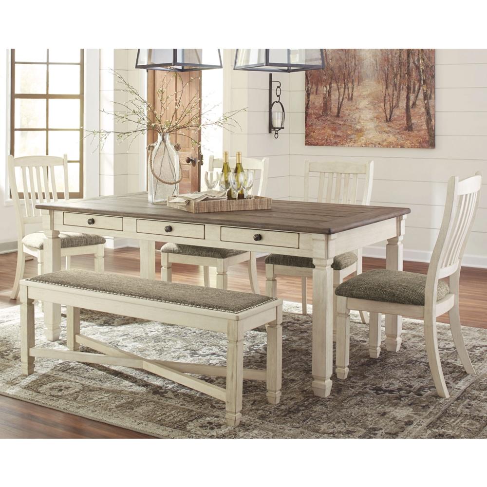 Bolanburg Dining Table With 4 Chairs And Bench Two-Tone