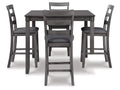 Bridson Square Counter Table Set of 5 Gray D383-223