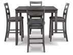 Bridson Square Counter Table Set of 5 Gray D383-223