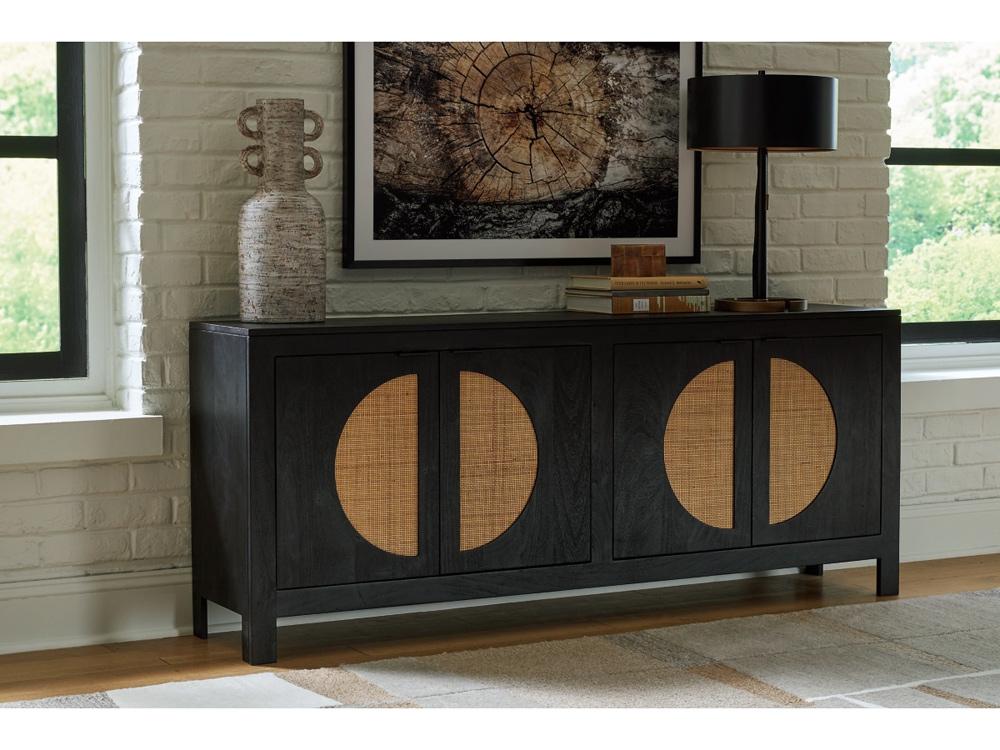 Cliffiings Accent Cabinet A4000575 in Black/Natural