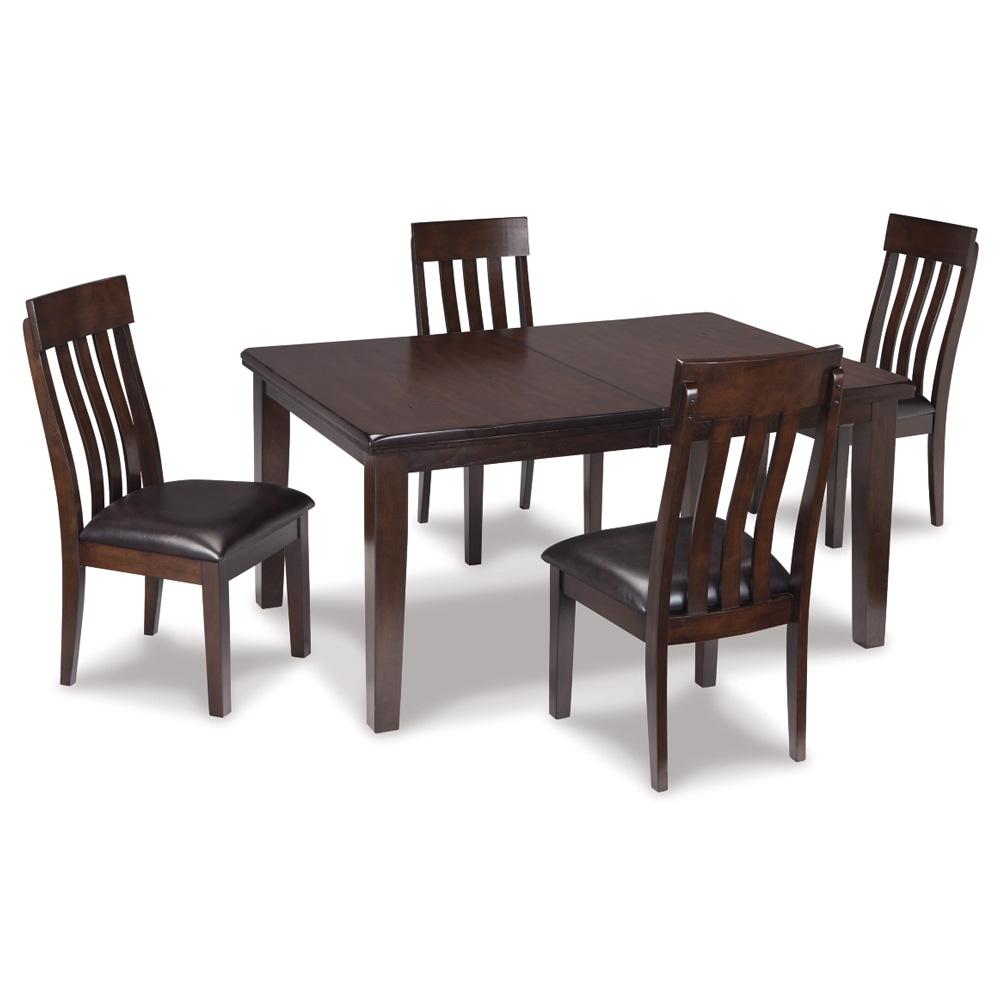 Haddigan Dining Table and 4 Chairs Dark Brown