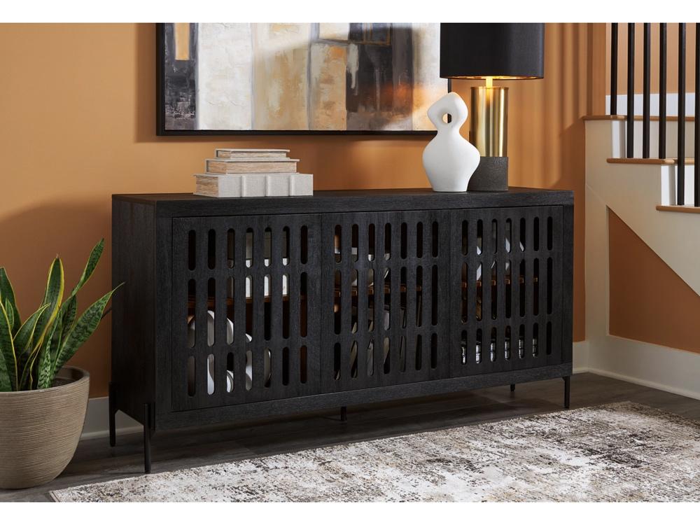 Vallisburg Accent Cabinet A4000644 in Black/Natural