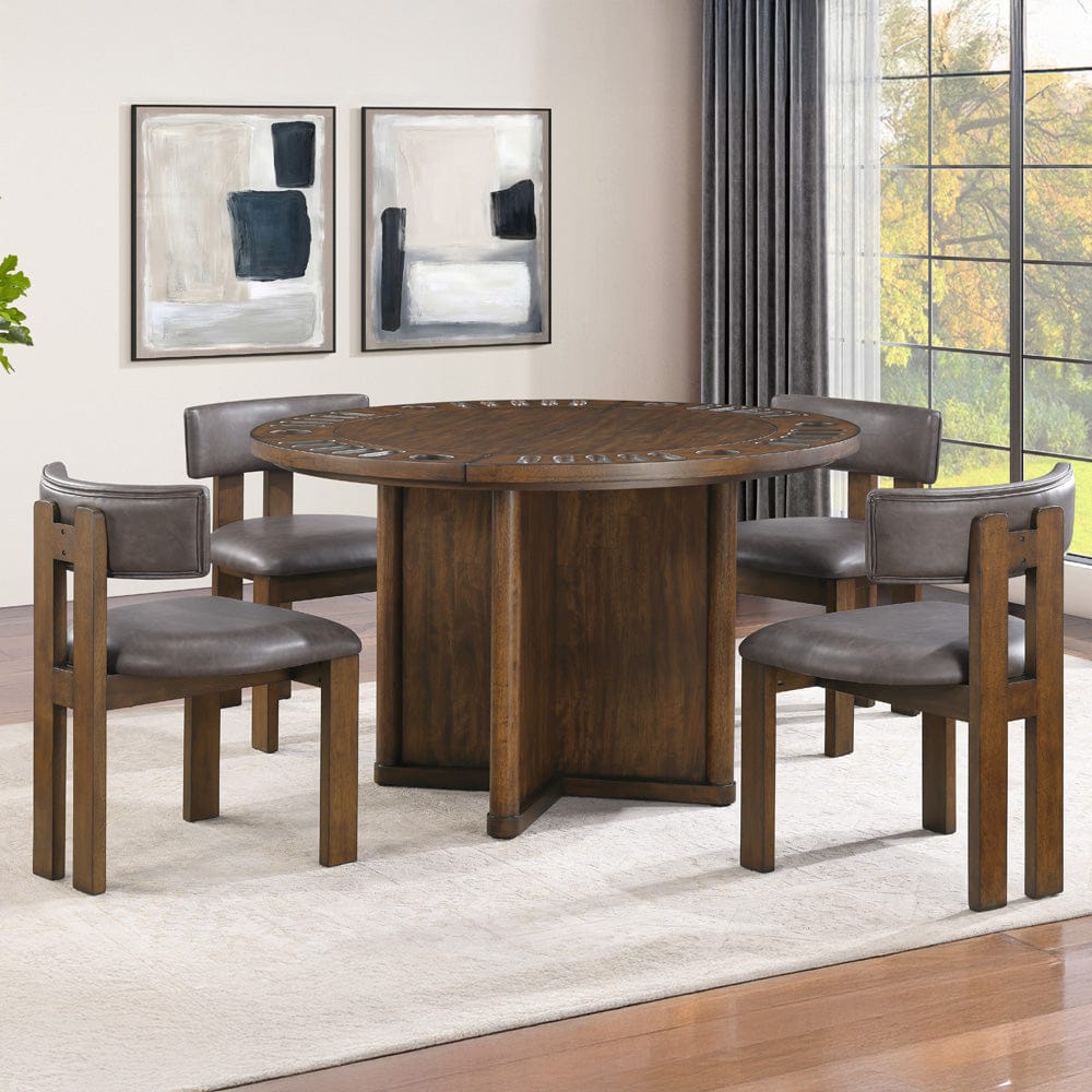 Cambridge 6-Piece Game Dining Set Brown CBR500-GT-D6PC