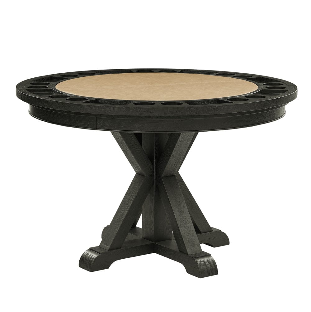 Rylie 48in Dining Table with Game Top Black RL500K-DB-TT-GT