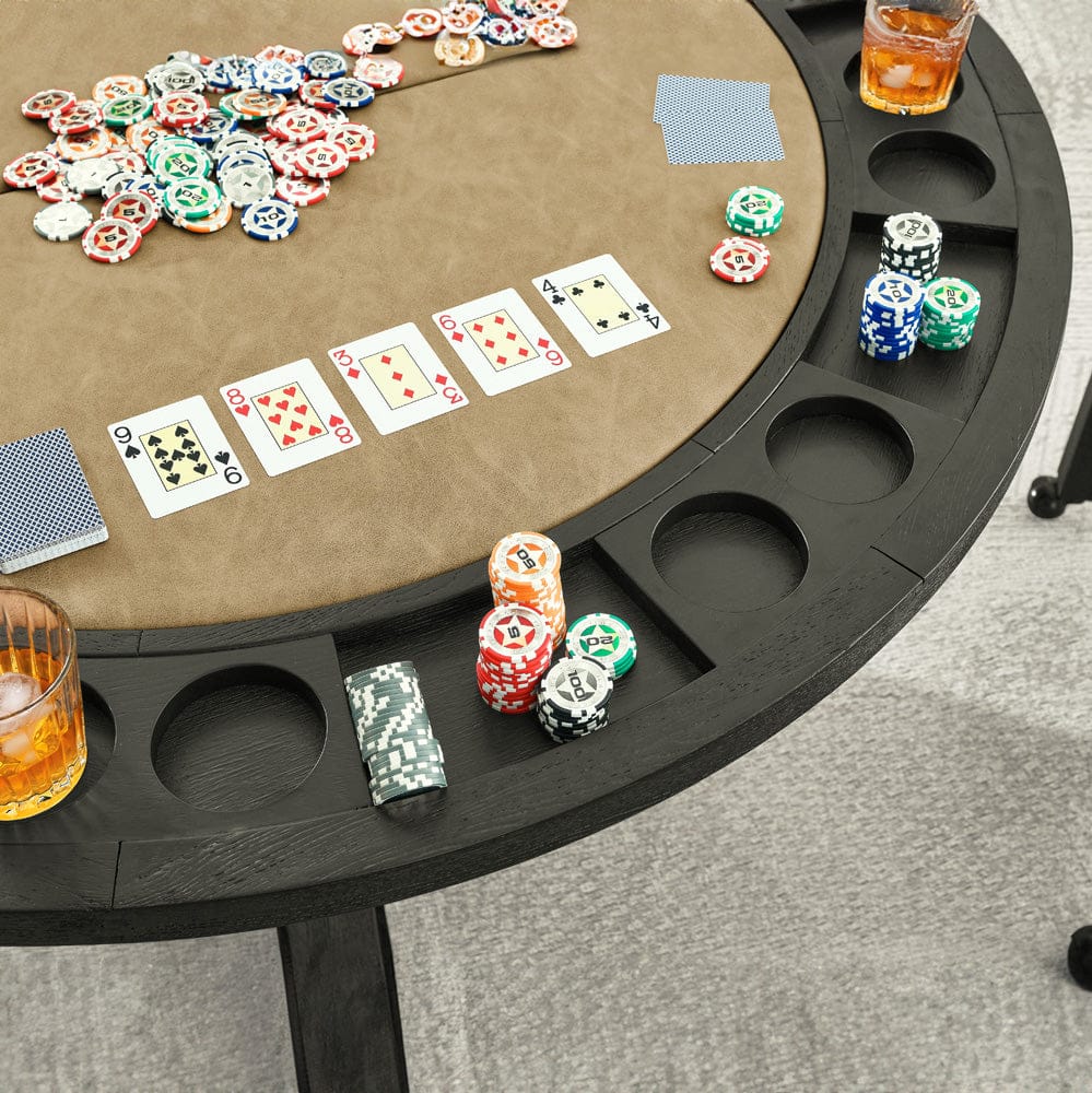 Rylie 48in Dining Table with Game Top Black RL500K-DB-TT-GT