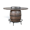 Doe Valley Round Pub Table with Wine Barrel Base Buckskin 1038BU