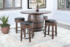 Doe Valley Round Pub Table with Wine Barrel Base Buckskin 1038BU