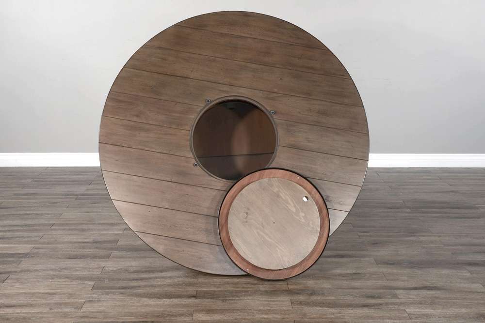 Doe Valley Round Pub Table with Wine Barrel Base Buckskin 1038BU