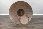 Doe Valley Round Pub Table with Wine Barrel Base Buckskin 1038BU