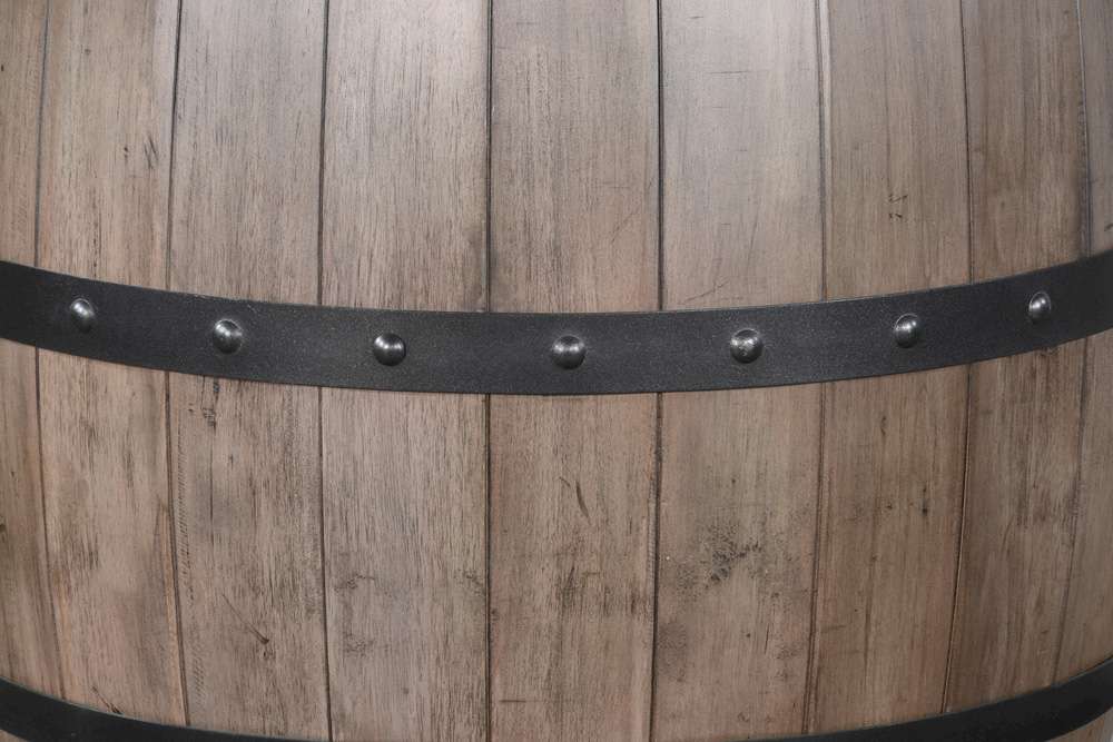 Doe Valley Round Pub Table with Wine Barrel Base Buckskin 1038BU