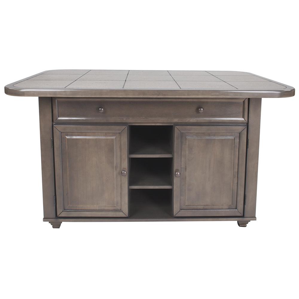 Shades of Gray 3-Piece Kitchen Island Set CY-KIT2-B200-AG3P in Weathered Gray