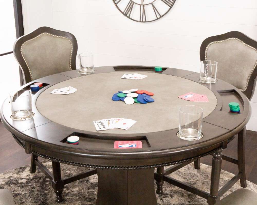 Vegas 42in 5 Piece Counter Height Game Table Set Distressed Gray CR-87711-TCB-5P