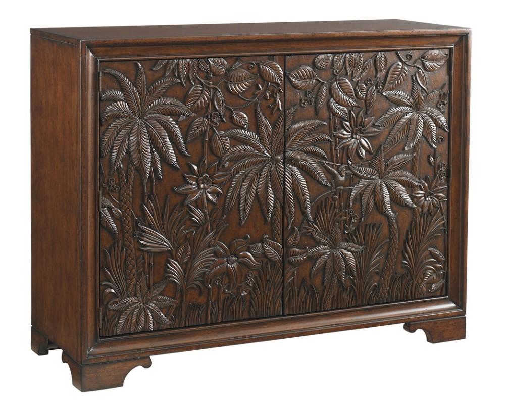 Royal Kahala Balboa Carved Door Chest 545-973 in Rich Tobacco