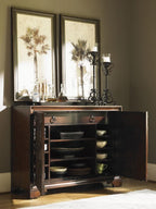Royal Kahala Balboa Carved Door Chest 545-973 in Rich Tobacco