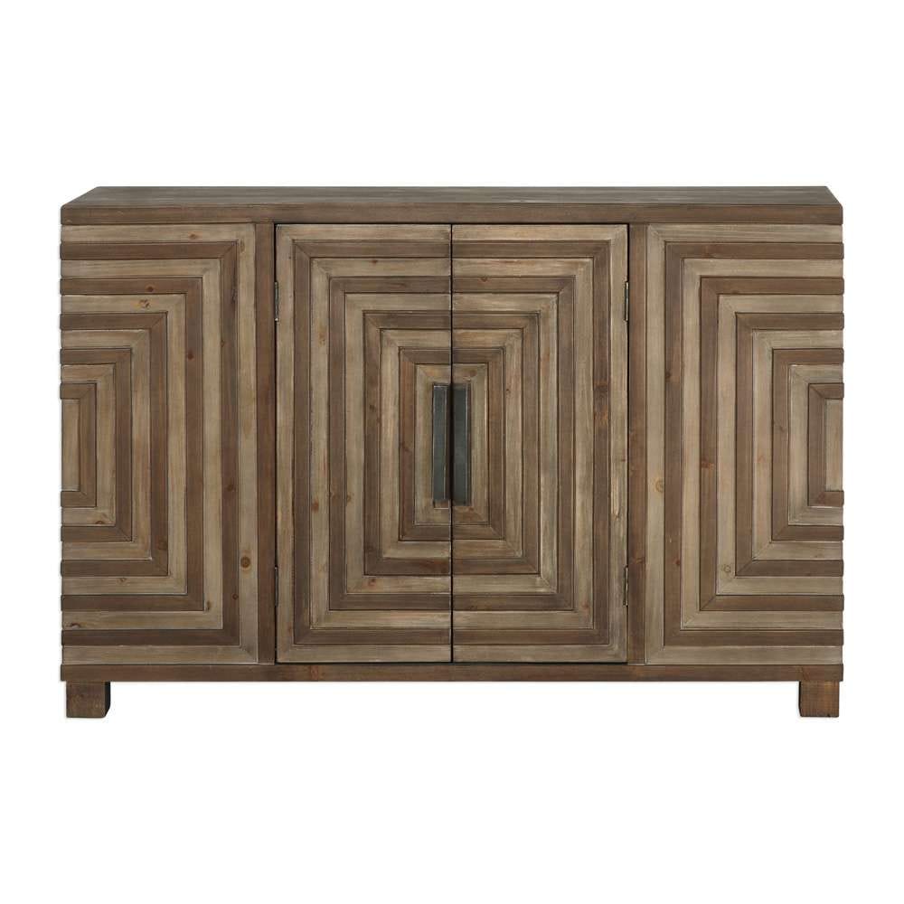 Layton Geometric Console Cabinet 24773 in Two-Toned