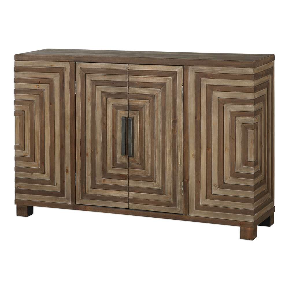 Layton Geometric Console Cabinet 24773 in Two-Toned