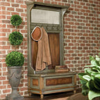 Riyo Distressed Hall Tree 25561 in Honey Stained / Charcoal Gray