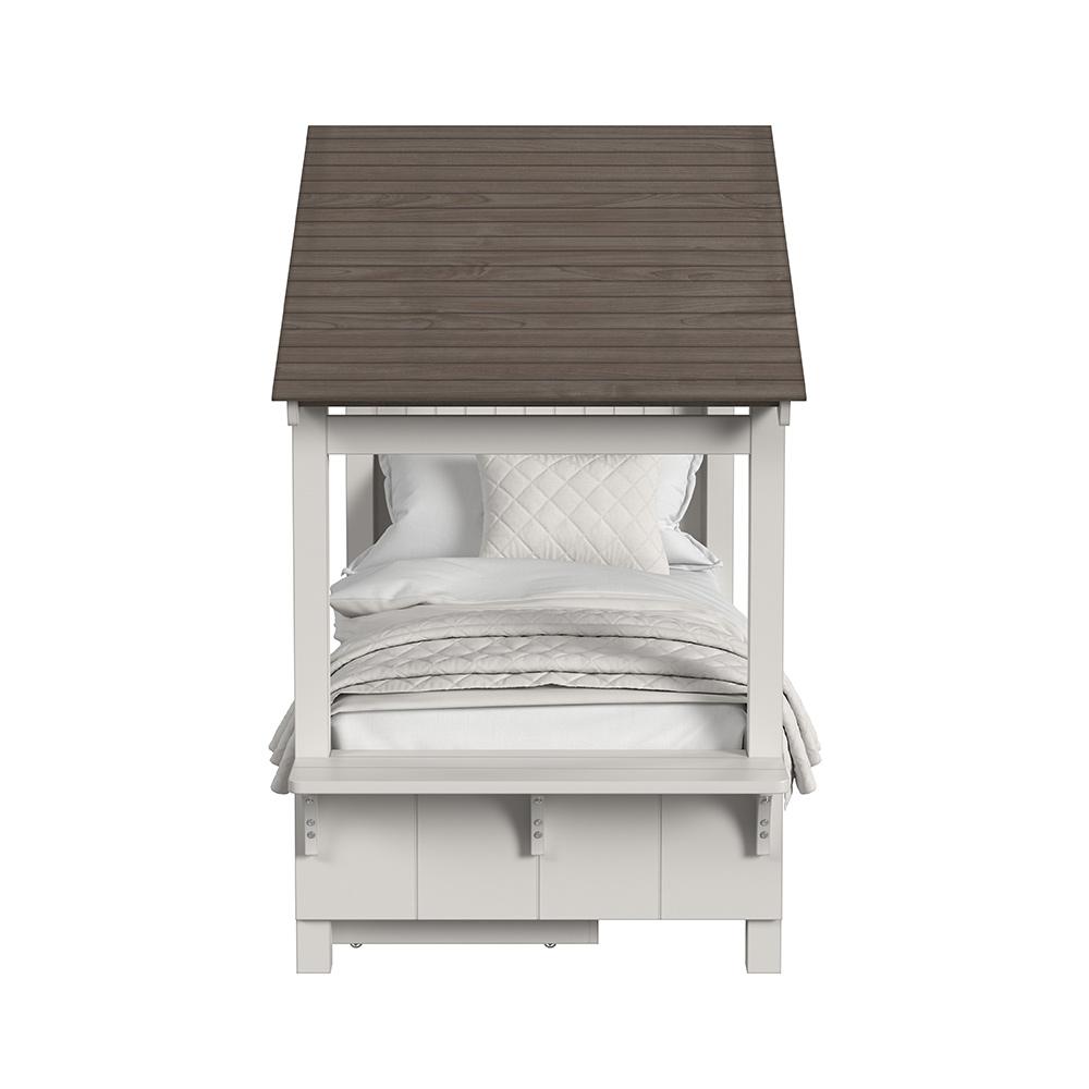 Lodge Twin Bed with Full Roof LD-TB-1741TB-C&C-SET in Cookies & Cream