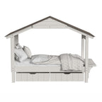Lodge Twin Bed with Full Roof LD-TB-1741TB-C&C-SET in Cookies & Cream